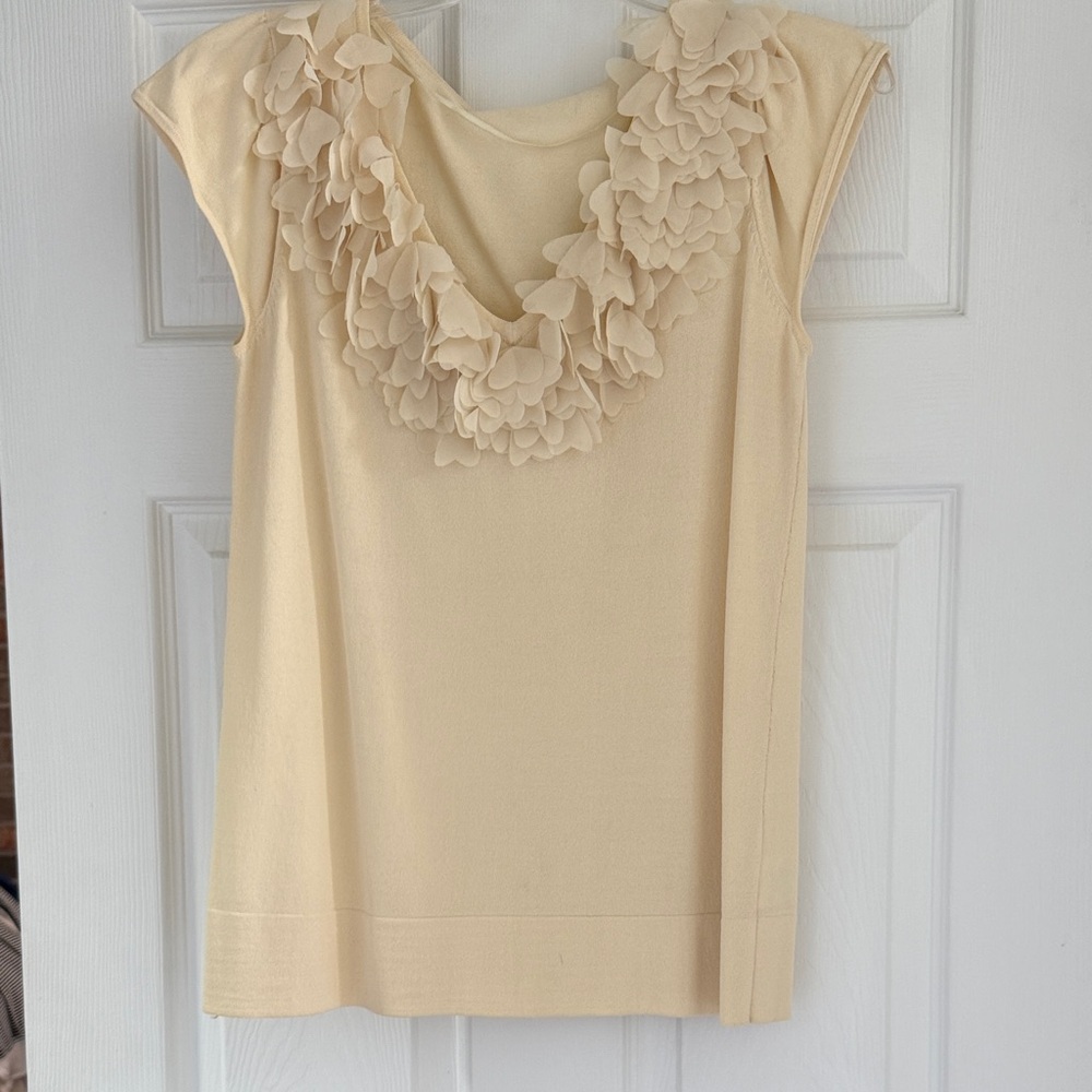 Elegant Cream Ruffle Top